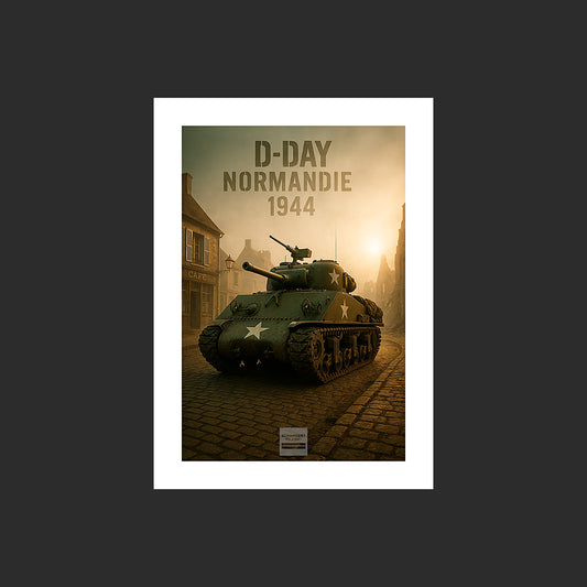 Affiche MP0008 Sherman M4 D-Day 1944 Bataille de Normandie Village