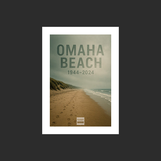 Affiche MP0023 Anniversaire du Débarquement de Normandie, design avec marge blanche.