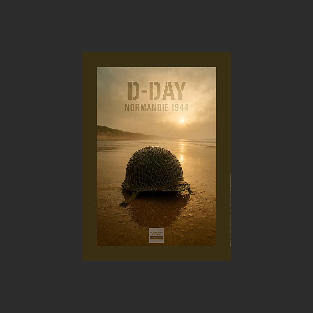 Affiche MP0022 Célébration du Débarquement de Normandie, design avec marge couleur.